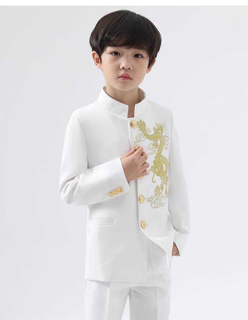 儿童民国中山装表演服走秀礼服男童套装钢琴六一学生朗诵演出服小主持