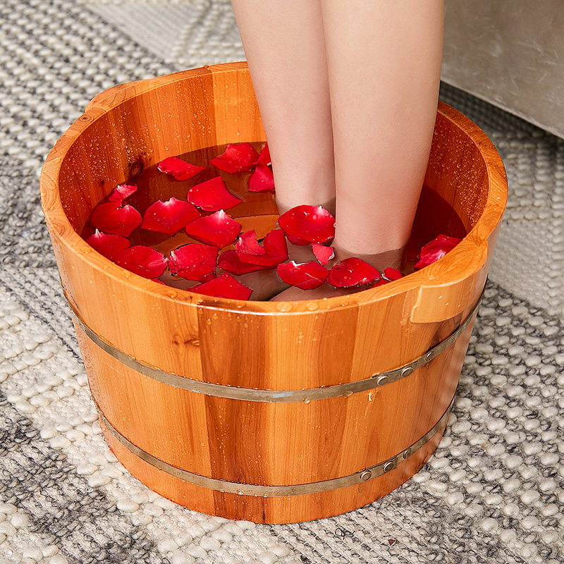 木头的洗脚盆 泡脚木桶足浴沐足桶木头盆神器实木家用洗脚盆木质小号