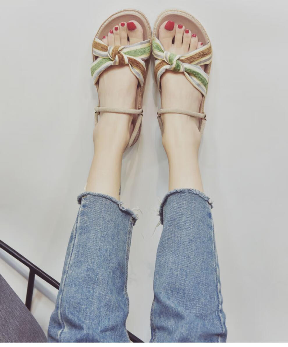 2020夏季新款时尚平底凉鞋女仙女风学生百搭两穿拖鞋女外穿ins潮 粉色