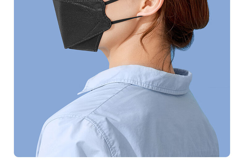 可孚kn95口罩鱼形一次性柳叶型3d立体型防护鱼嘴薄款夏季单独包装 鱼
