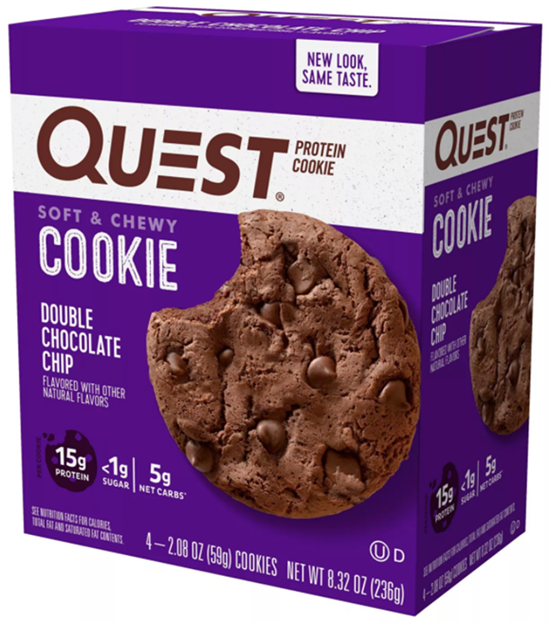 美国quest protein cookie花生巧克力蛋白曲奇饼干4个/12个 snicker