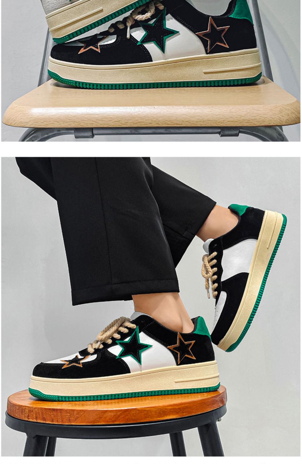 鞋恶智造 春季ins港风星星板鞋男学生小众韩版潮流百搭休闲运动潮鞋子