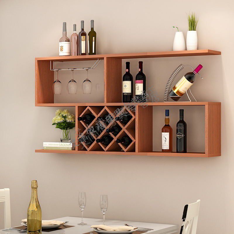 酒柜吊柜壁挂墙壁红酒架简约壁柜储物柜挂柜餐厅订做定制ar圆角黑色16