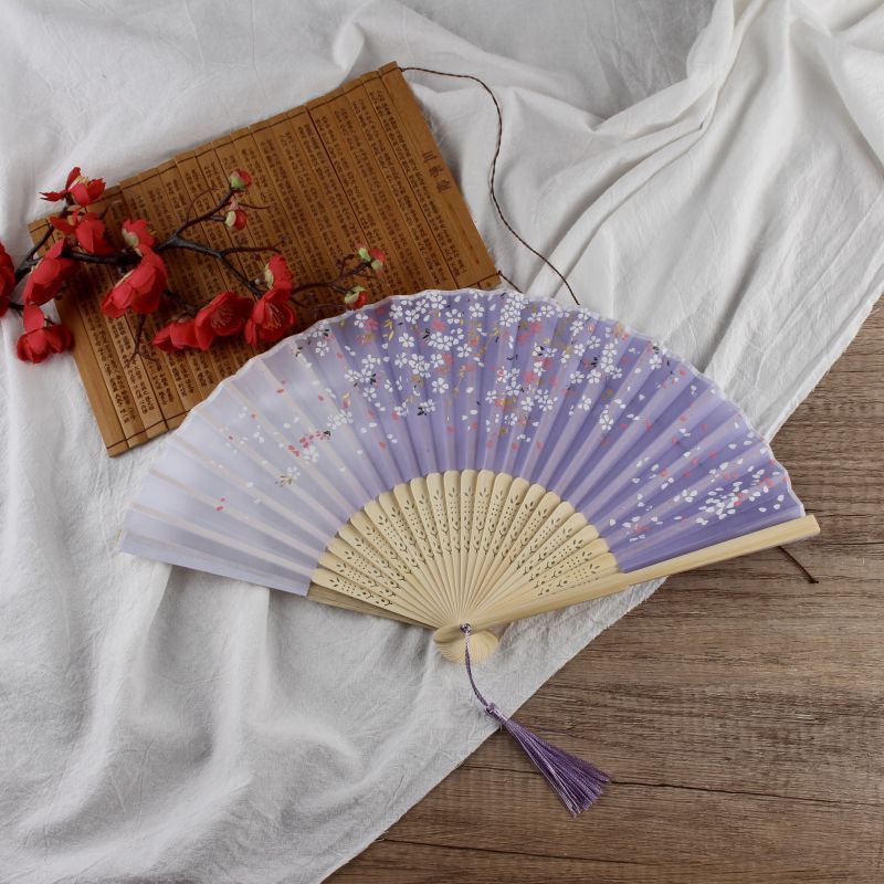 扇子折扇中国风女式学生古风流苏夏季随身携带古装古代汉服小竹扇 12