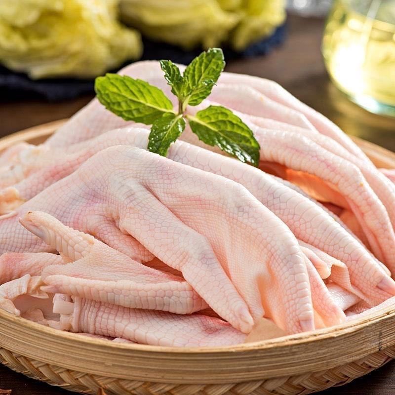 新鲜生鸭掌生鸭爪大鸭脚生鸭爪子带骨冰鲜鸭掌卤菜烧烤商用清真 炖肉