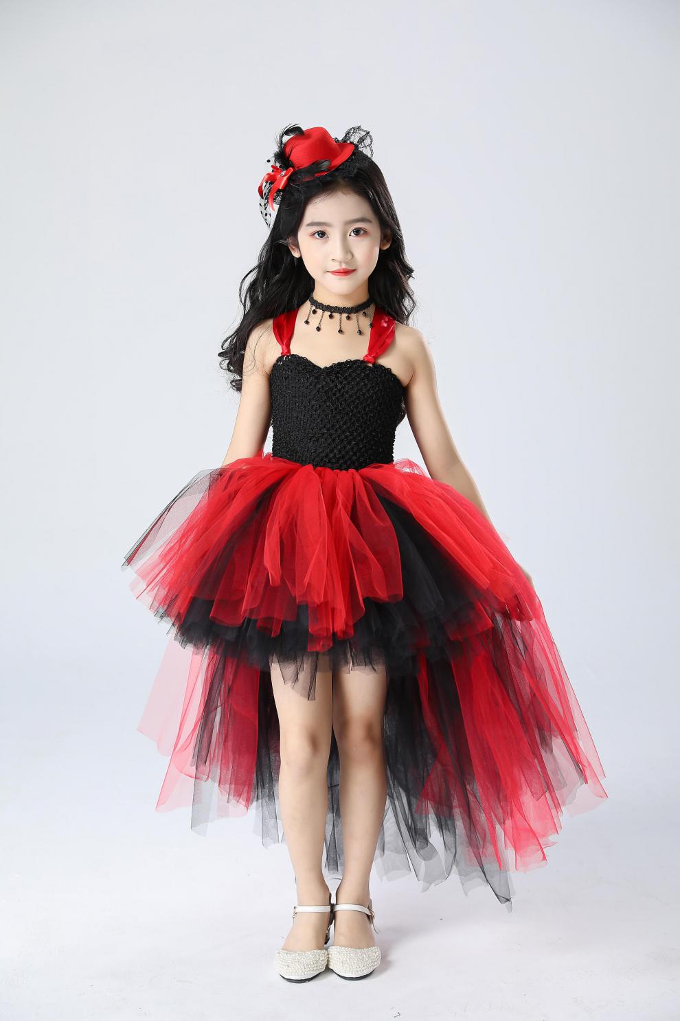 儿童t台秀时装亲子走秀潮服个性蓬蓬裙女孩演出燕尾裙创意模特秀 礼服