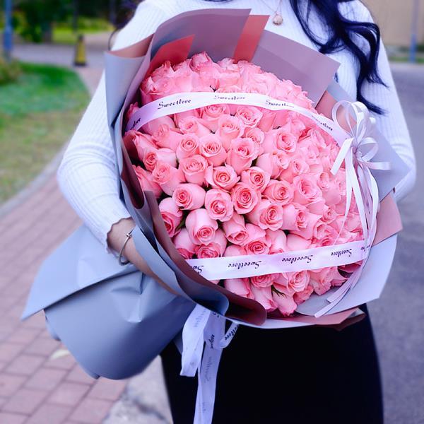 花店生日配配玫瑰花束配花上门 2021款11朵混色玫瑰-配2只小熊【图片