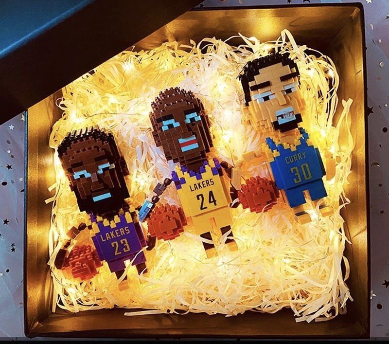 《nba送男生礼物兼容乐高微型小颗粒拼装积木科比詹姆斯篮球星玩具