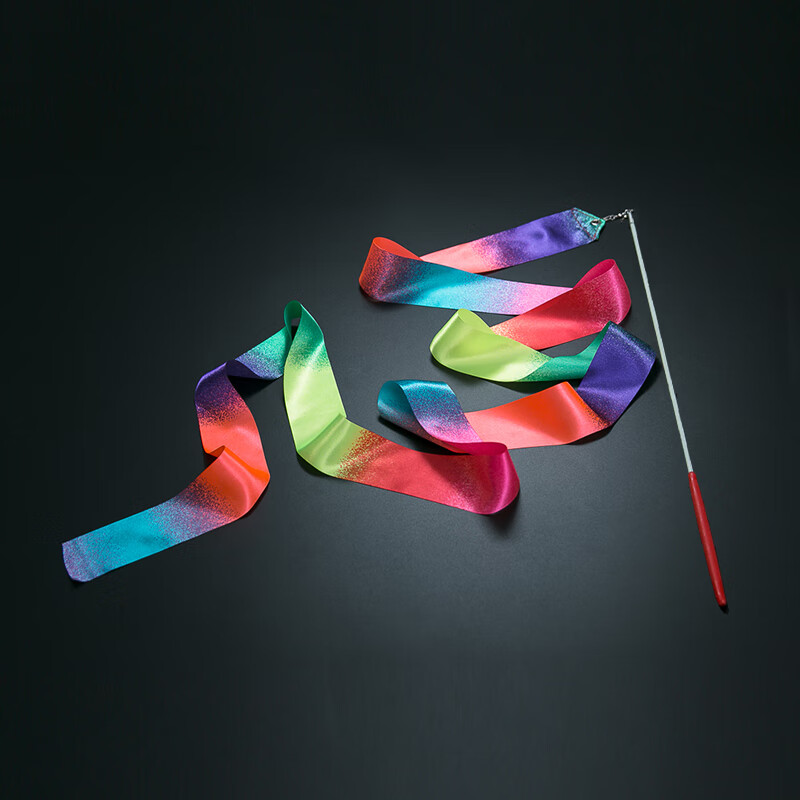 舞蹈彩带儿童玩具飘带彩色成人艺术体操彩带跳舞丝带幼儿演出道具 长2