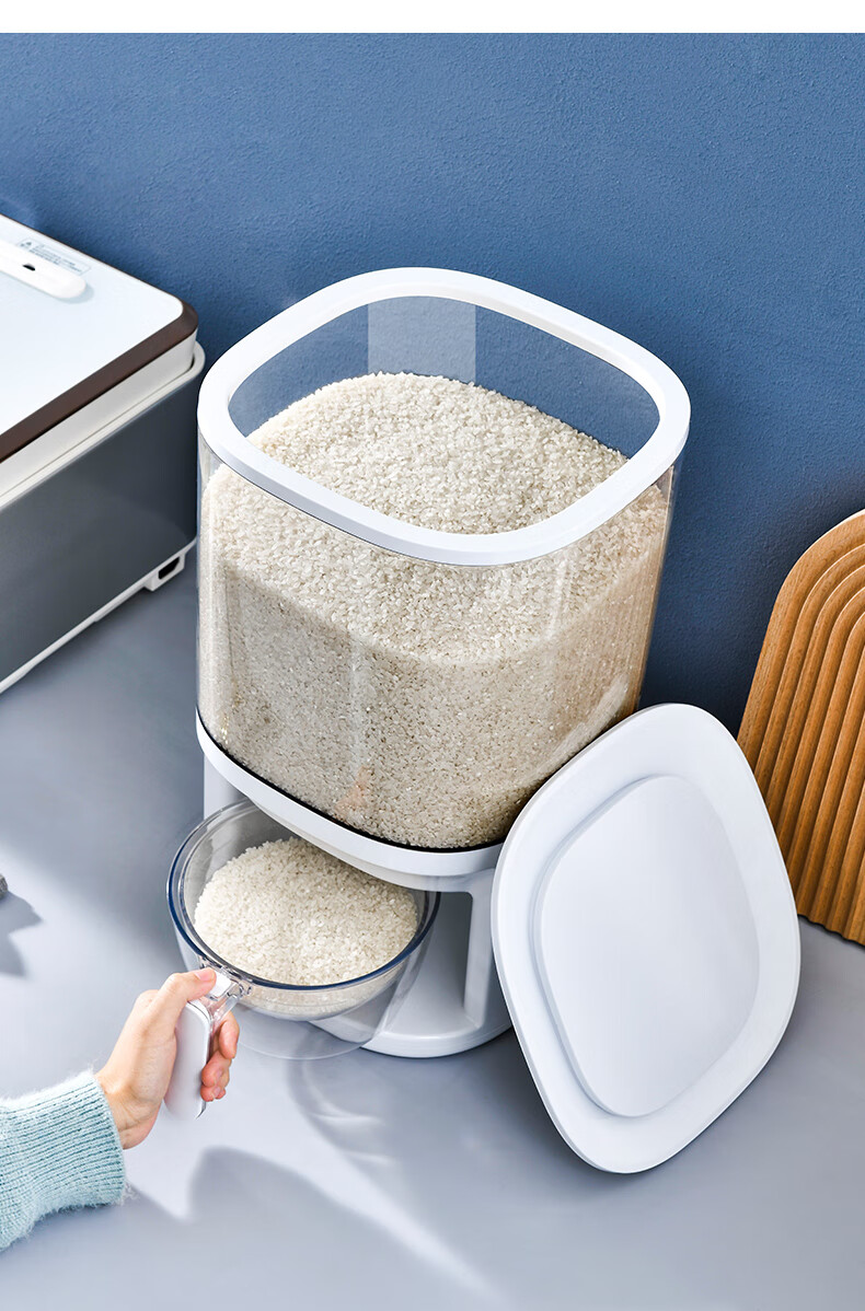 特百惠(tupperware)同款装米桶米箱家用透明自动一键出米食品 【轻推