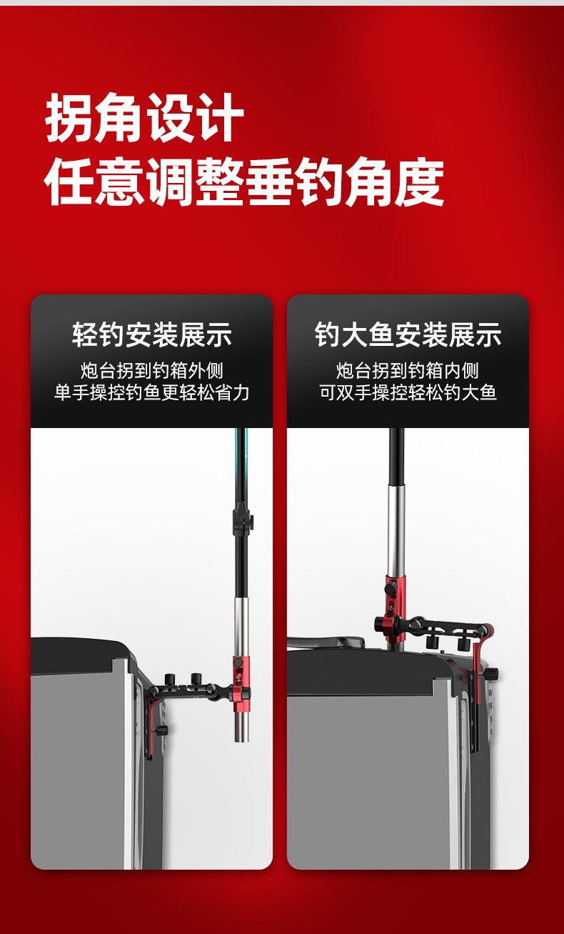 渔之源渔具钓箱配件三件套插片式镁铝合金炮台架鱼护支架伞架大全全套