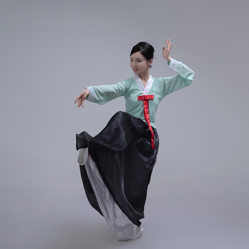 朝鲜舞蹈演出服女士艺考表演服装少数民族成人练习练功朝鲜族舞服绿色