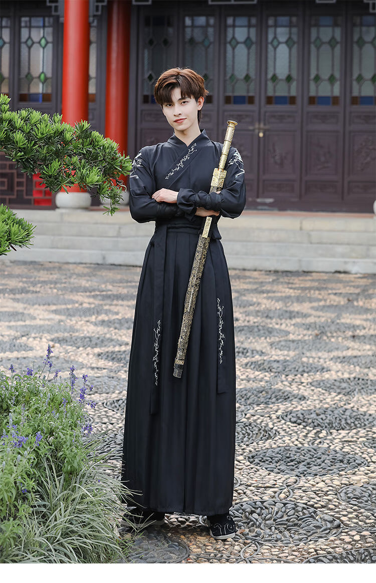 科君古装男侠客书生毕业拍照班服古代舞台影视剧服装 火焰套装 护腕