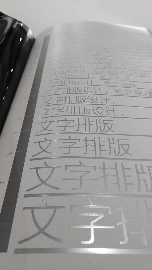 排版字号 工艺范本印刷字号磅值线条粗细实例对照表印刷工艺样册