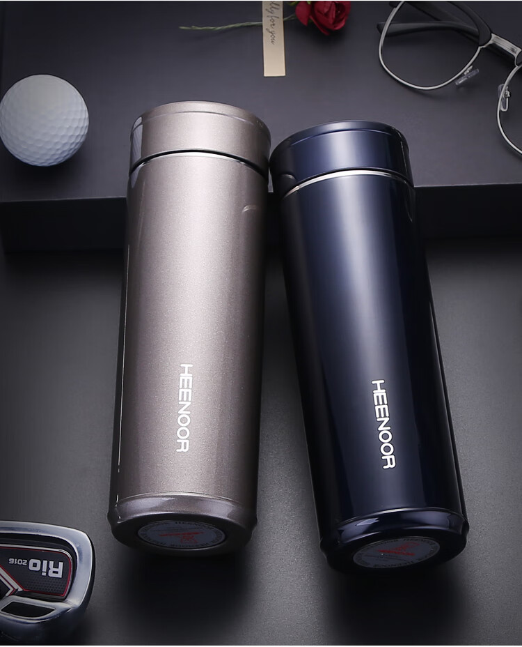 希诺不锈钢品牌保温杯男女带过滤泡茶杯便携车载大容量水杯迷你款