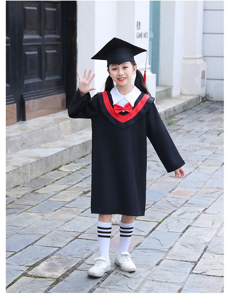 小憨鹿儿童博士服幼儿园毕业照服装小学生学士服礼服博士帽套装演出