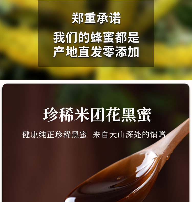 花蜜黑蜂蜜云南西双版纳纯正天然品质百花土蜂巢蜜 新蜜液态500gx2瓶