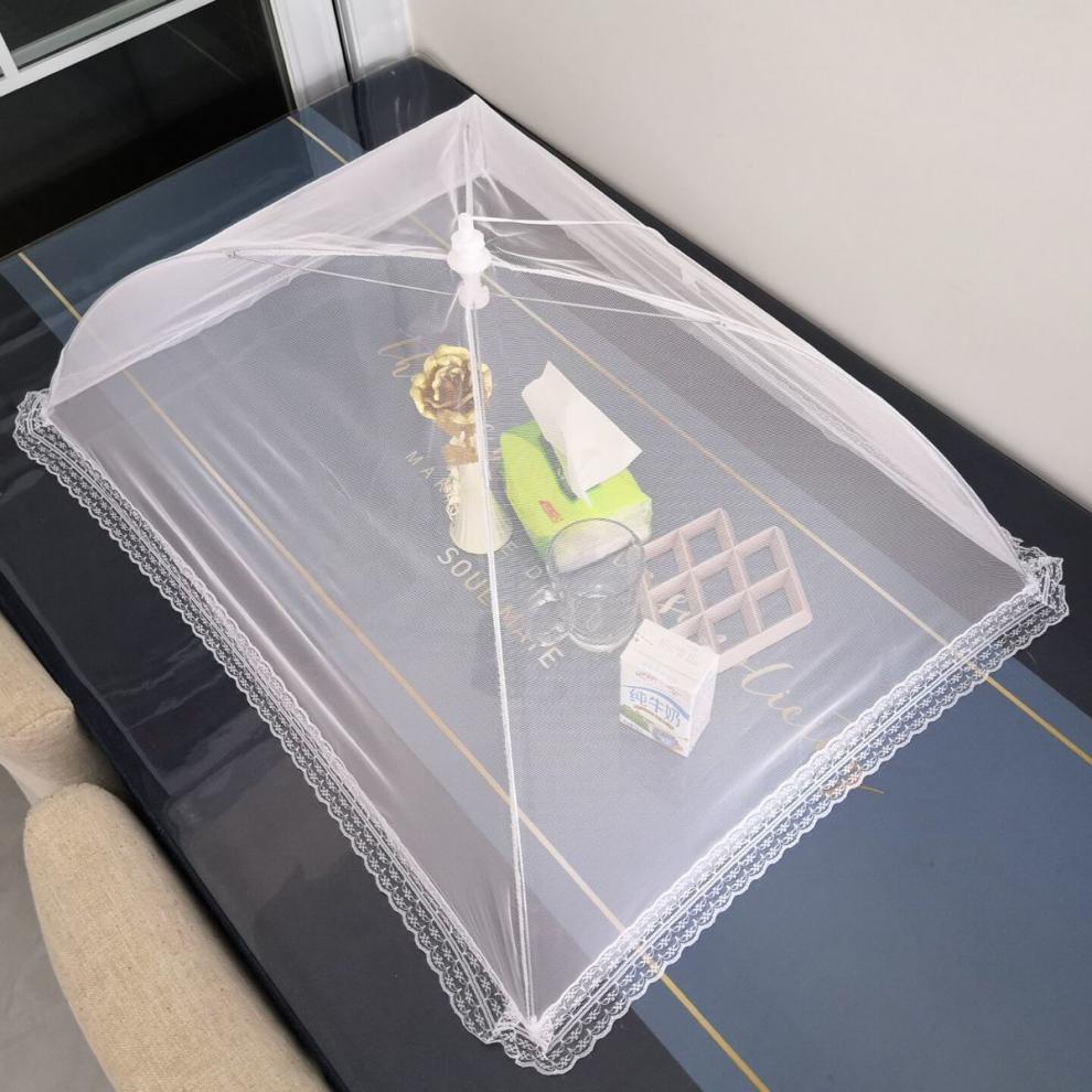 菜罩防蝇网罩折叠商用加大号长方形透明罩子食品盖防尘餐桌罩家用