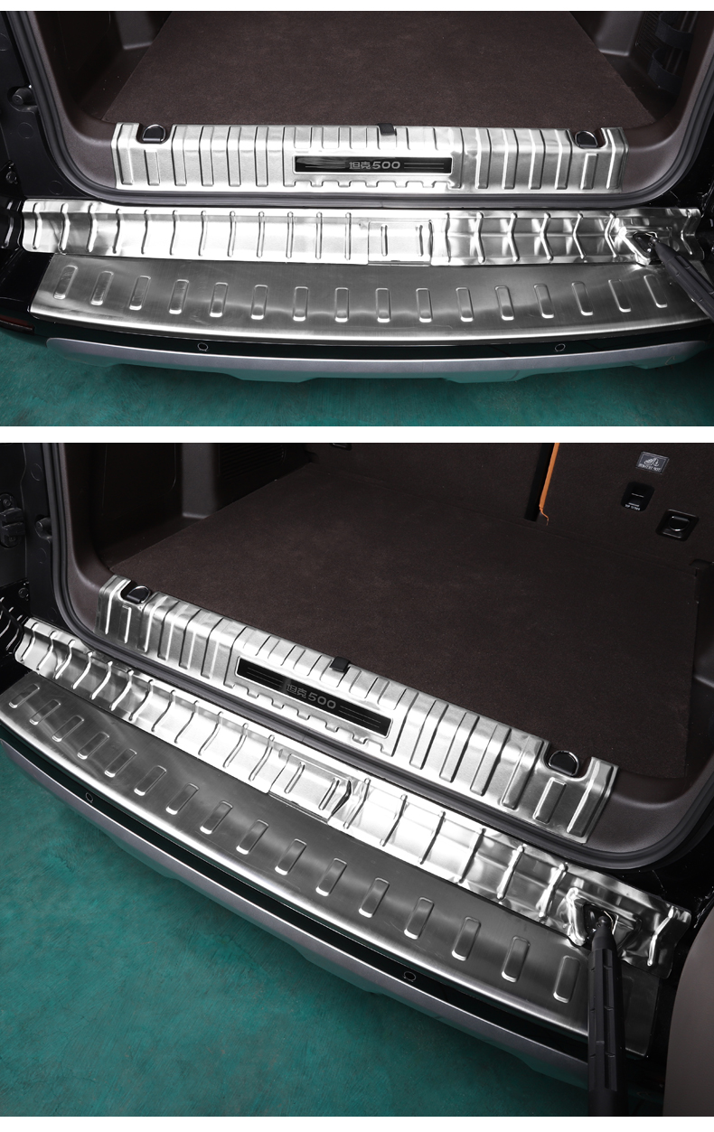 点缤魏派wey坦克500后护板门槛条后备箱装饰条不锈钢后杠踏板改装配件