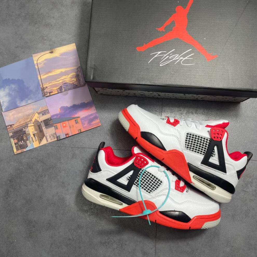 aj4篮球鞋男鞋运动鞋女鞋子乔4热熔岩白水泥黑红aj4大巴黎 aj4高版本