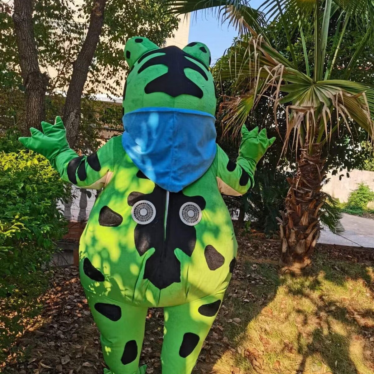 青蛙气模卡通人偶服装人穿玩偶癞蛤蟆毛绒头套人形动漫吉祥物 绿色