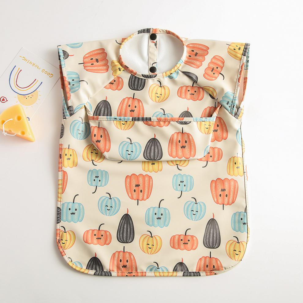 婴儿辅食罩衣丹麦宝宝吃饭反穿衣儿童罩衣婴儿辅食全身防水围兜春夏