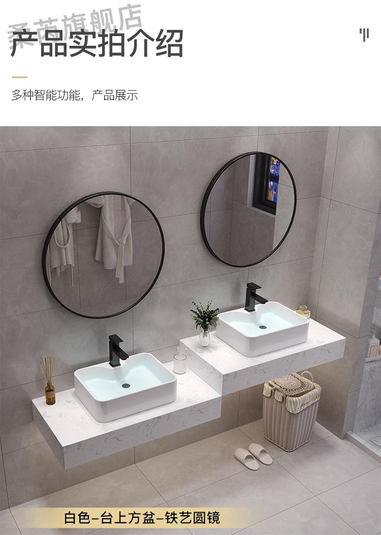 帝德利高低台洗手盆现代简约大理石双盆双人高低洗手台盆柜组合公共