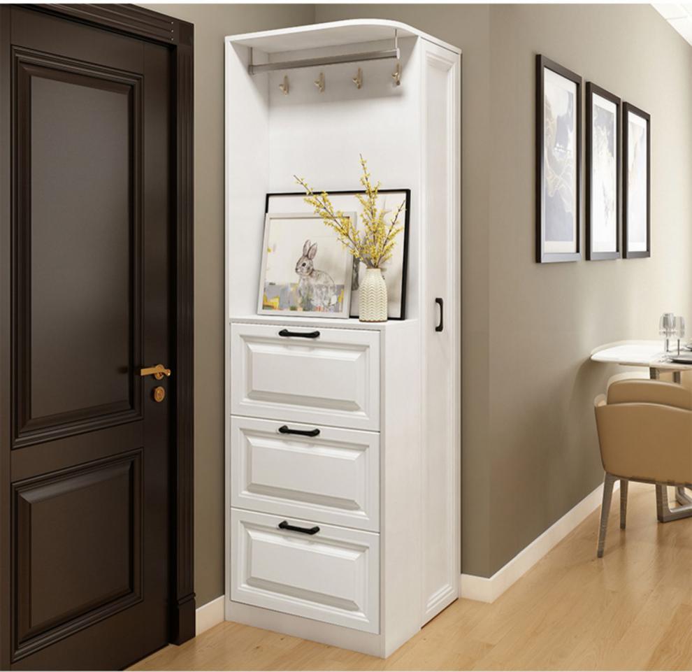 简约现代多功能大容量鞋柜门厅柜欧式客厅玄关柜进门隔断柜衣帽架