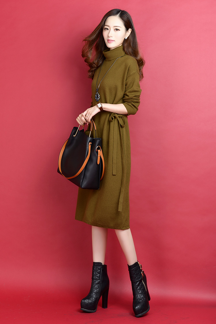 思曼莉京东品牌女装特卖专场汐颜 连衣裙2019秋冬新款女装气质加厚