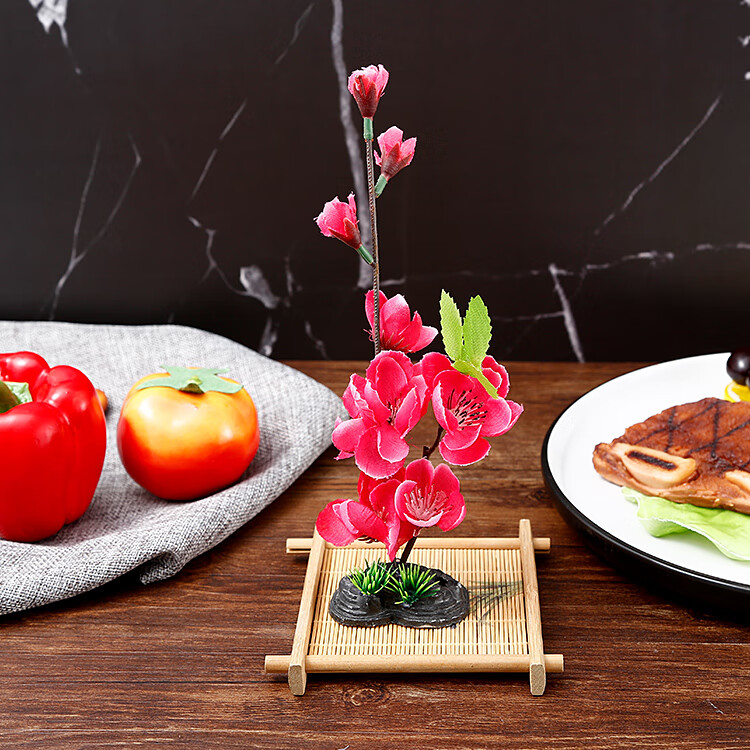 酒店餐厅刺身摆盘装饰花草围边点缀花拼盘创意盘饰仿