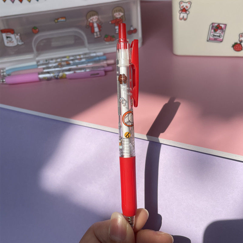 丰棋嘉可爱的按动笔肉球中性笔少女小球球笔卡通兔兔笔05黑色按压水笔