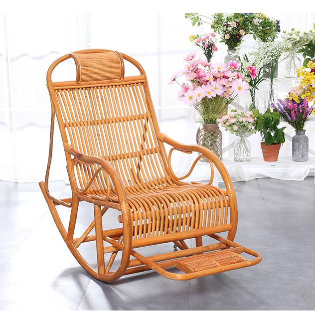 藤椅天然摇椅躺椅成人摇摇椅老人午睡椅藤子阳台逍遥椅实木休闲 反鼓