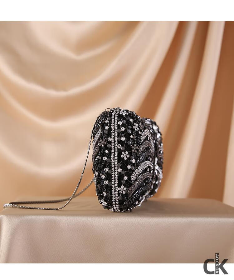 ao ck oa品牌设计人工点钻大钻石大花朵手拿包年会毕业晚会礼服手包