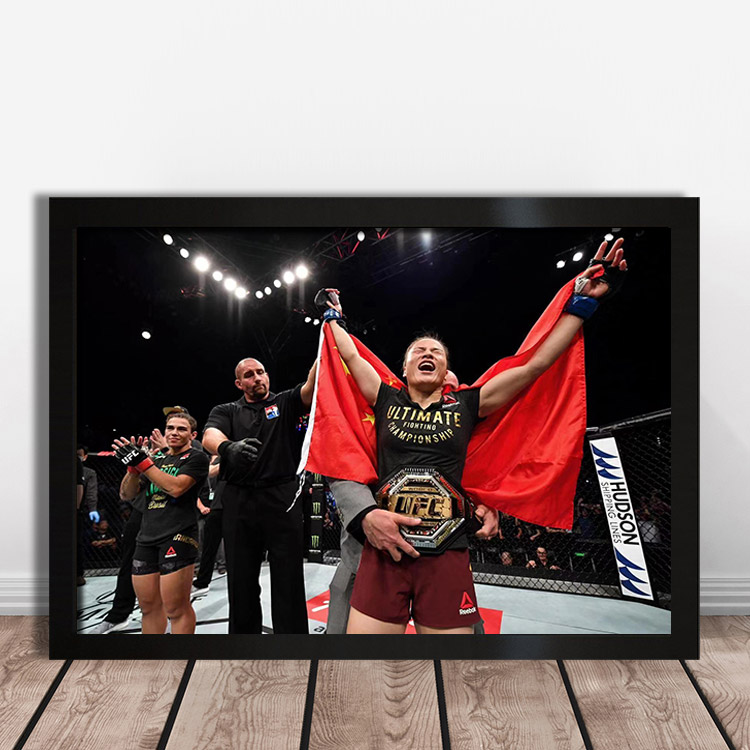 格斗海报装饰挂画 ufc张伟丽海报mma综合女子格斗肌肉拳击写真周边