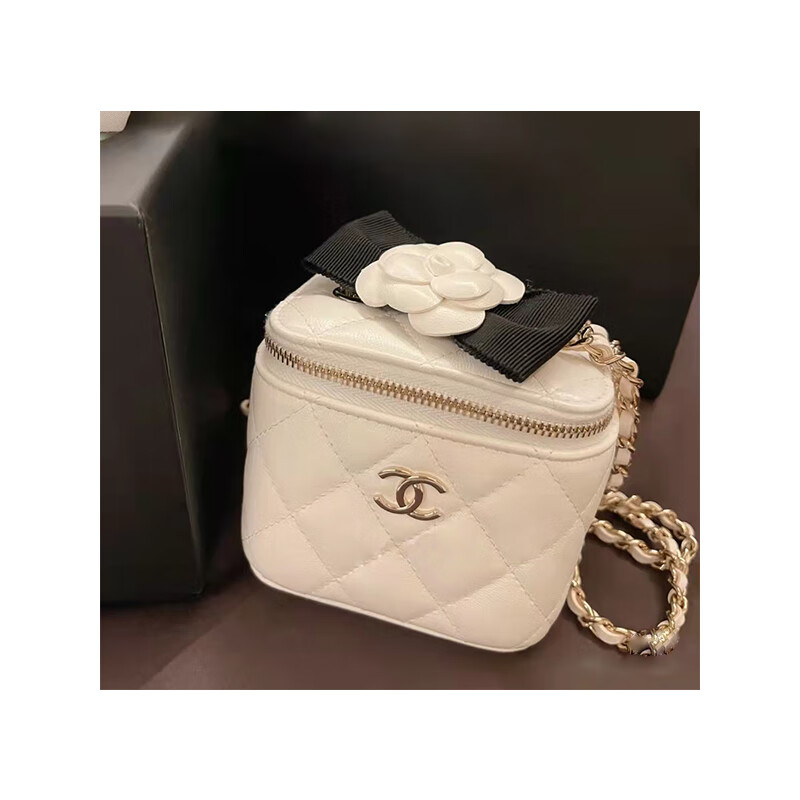chanel香奈儿女包小号链条化妆包 羊皮革与金色金属8.