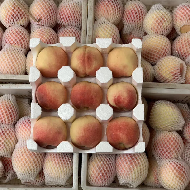 顺丰陕西临潼水蜜桃西安蜜桃挑子当季桃子新鲜水果送礼67个大果王净重