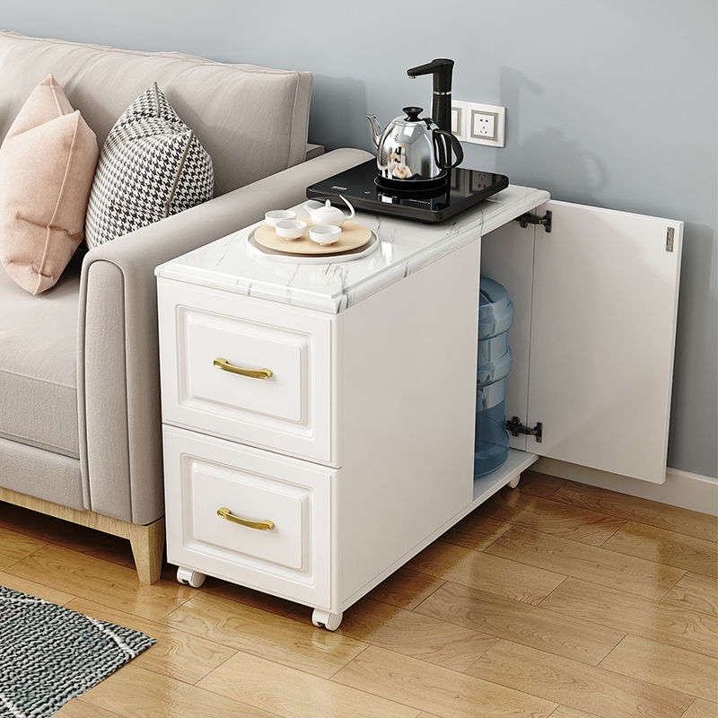 谦玺茶几桌沙发边柜大理石纹轻奢家用客厅可移动边几桌边柜茶台桌收纳