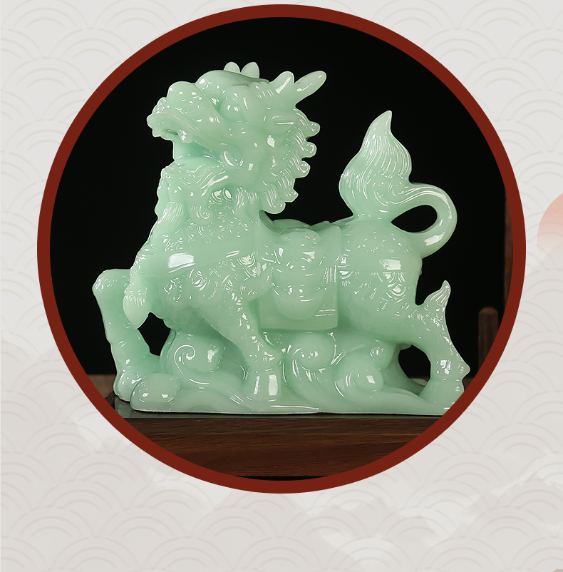 麒麟摆件镇i宅麒麟摆件纯铜镇i宅山海镇玉石一对家居镇i宅装饰品客厅