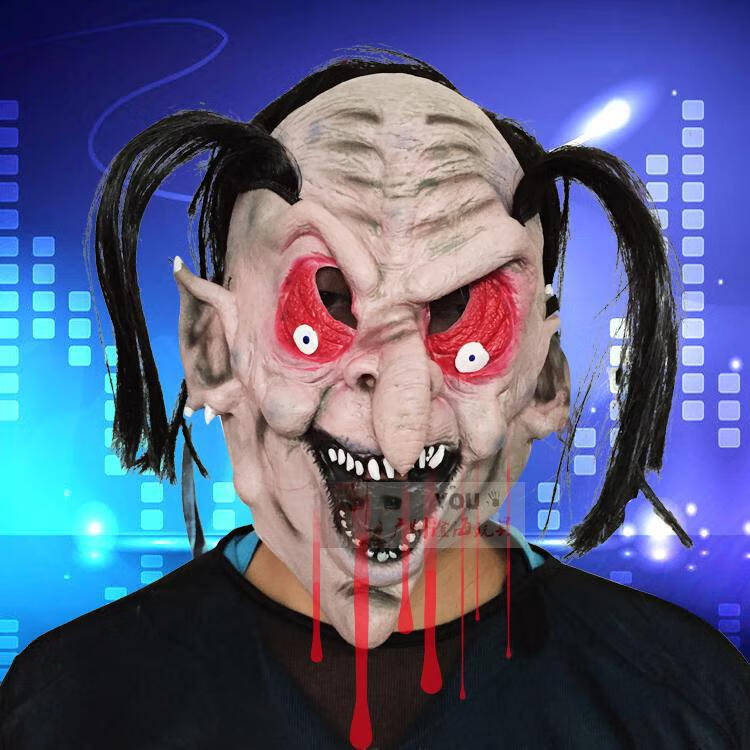 小丑面具搞笑万圣节恐怖头套吓人贞子男女通用搞笑鬼恶魔鬼死神乳胶