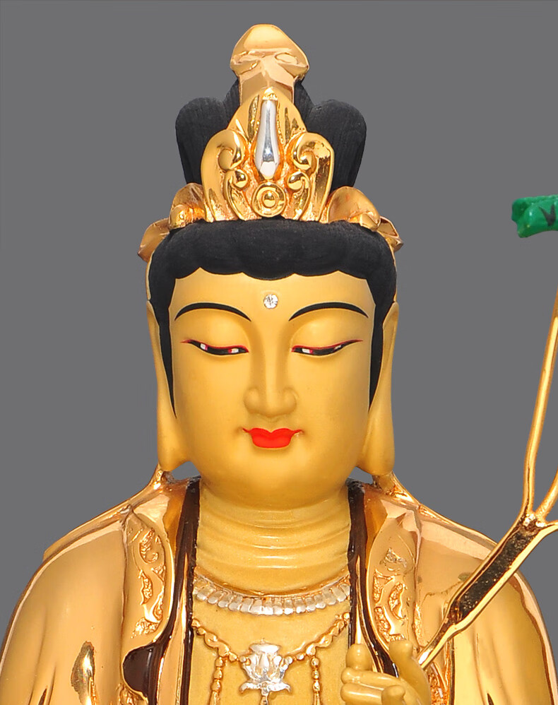 全铜鎏金24k真金大势至菩萨佛像供奉本命佛平安摆件西方三圣佛像 12寸