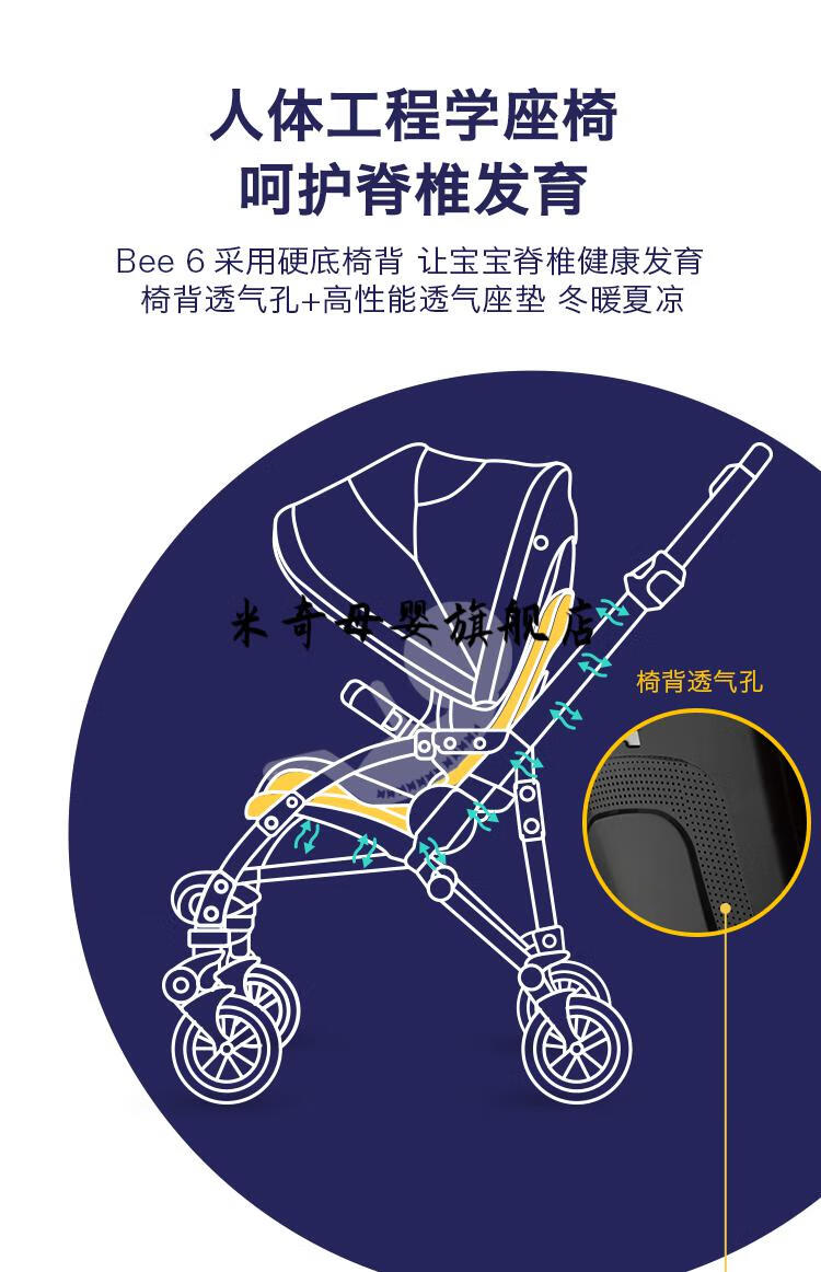 bugaboo婴儿车bee6可坐可躺轻便可折叠博格步bee5婴儿推车宝宝 车篷