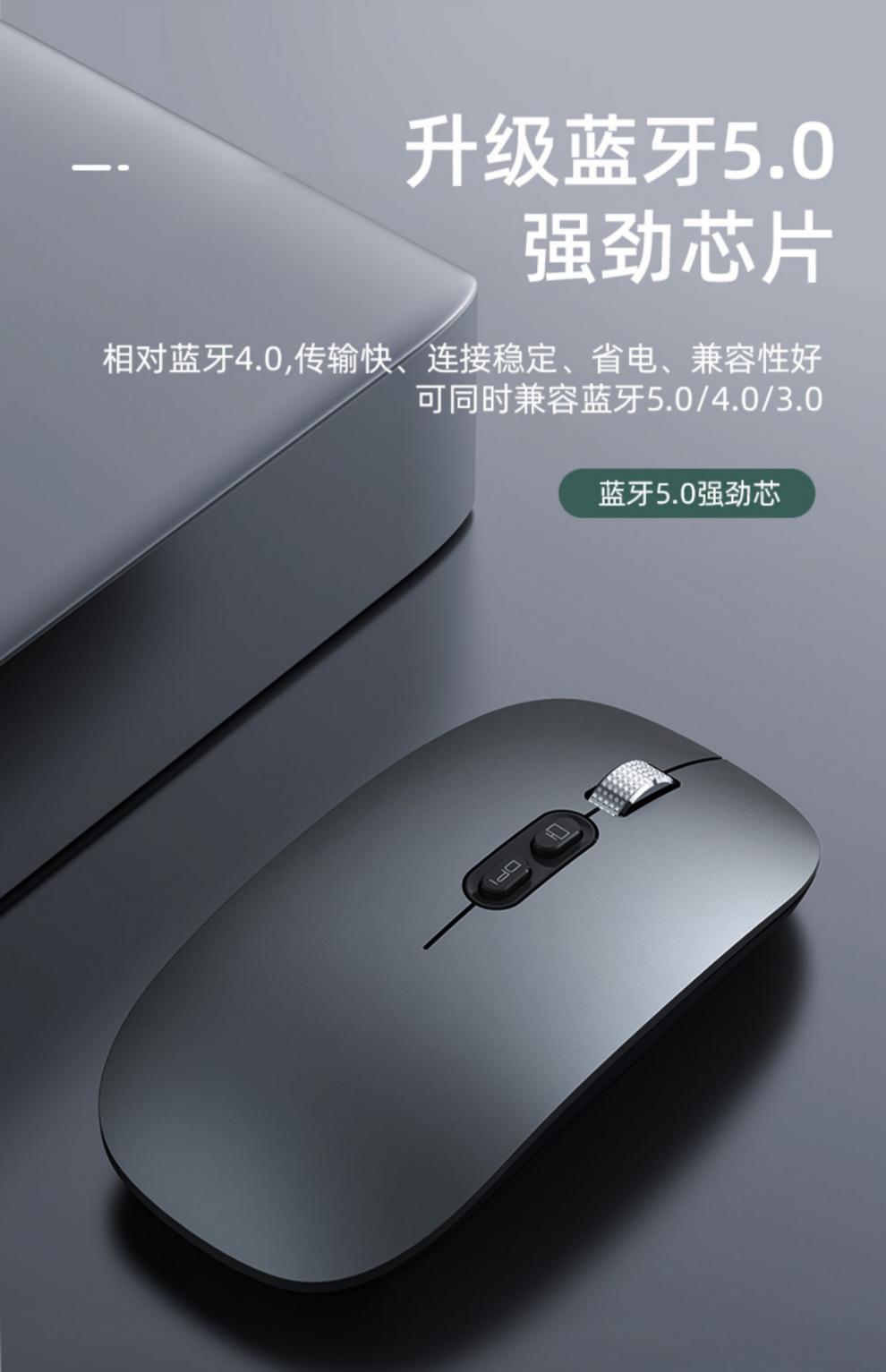 鼠标蓝牙光电办公充电黑色适用于笔记本苹果ipad华为m103白色24g蓝牙