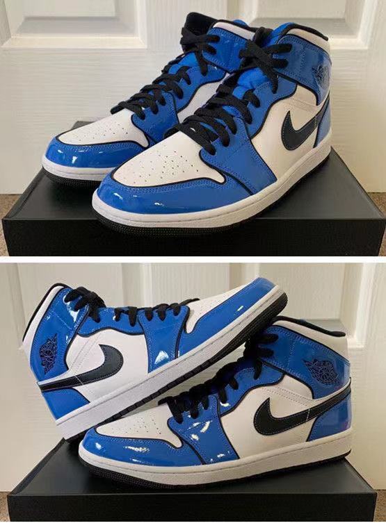 aj篮球鞋男女运动鞋流行高帮板鞋aj学生鞋倒勾大学蓝年度新秀绿36