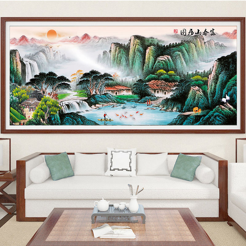 十字绣2022年新款富春山居图客厅新款线绣大幅风景山水画自己绣手工满