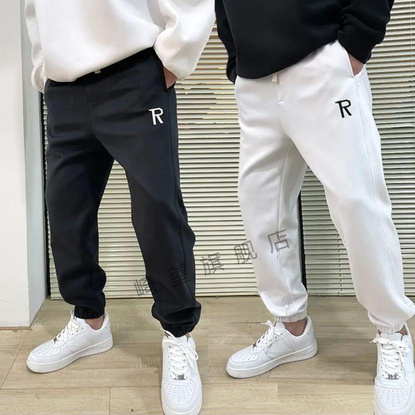 抖音同款北木先生服饰春款r字母休闲束脚裤k1801橦华白色m