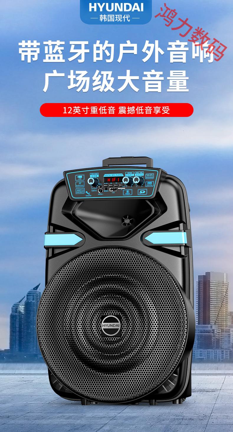 索尼通用现代 户外蓝牙广场舞音响移动便携式拉杆音箱小型演出会议