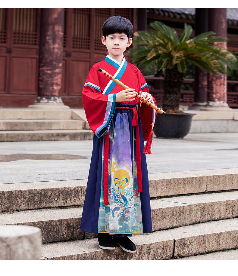 儿童古装汉服男童小孩子古代衣服男童汉服夏季薄款中国风古风公子轻薄