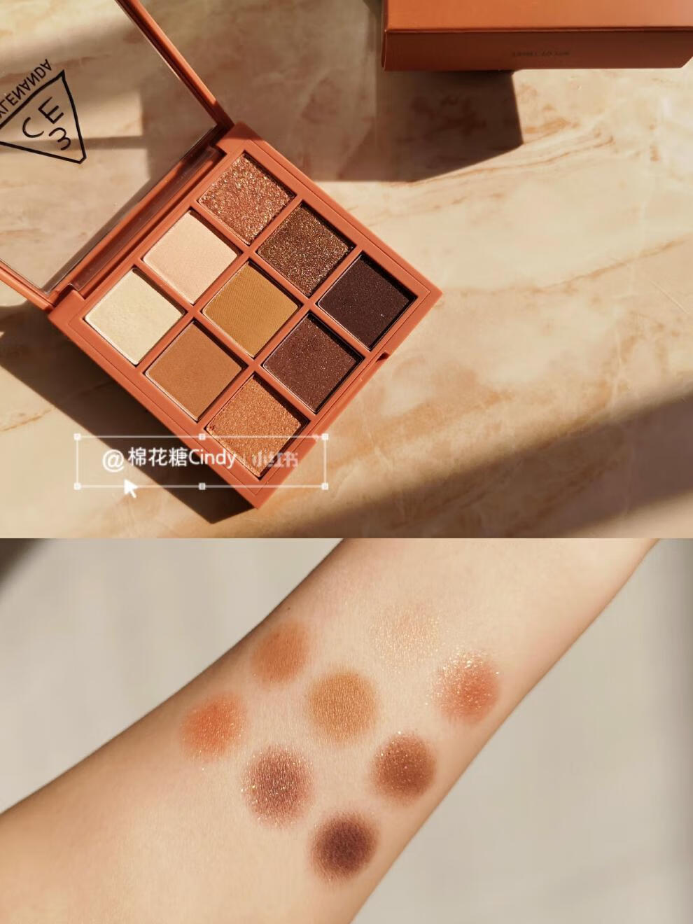 20送老婆礼物韩国3ce/三熹玉九宫格眼影盘9色干枯玫瑰overtake哑光九