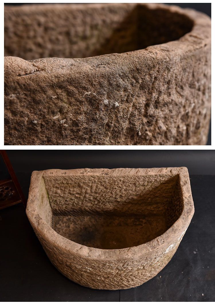 石槽鱼缸青石鱼缸老旧石槽大马槽养鱼水池i老m石缸青石鱼缸石槽荷花缸