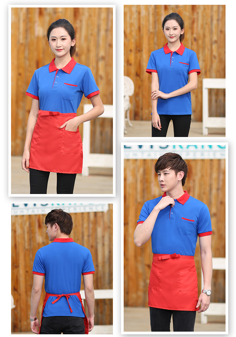 男装 工装 珊诗丽(sexemara) 快餐店工作服t恤服务员短袖 酒店餐饮